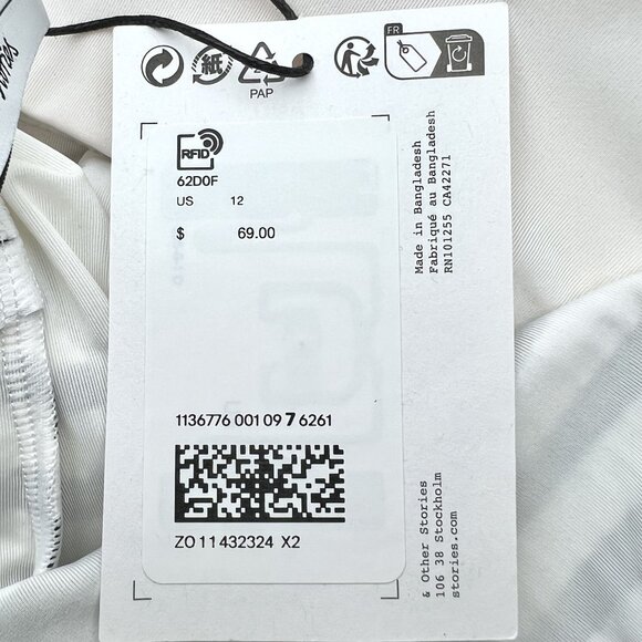 & Other Stories Black White Stripes One Piece Swimsuit Tie Shoulder Size 12 - Picture 4 of 9